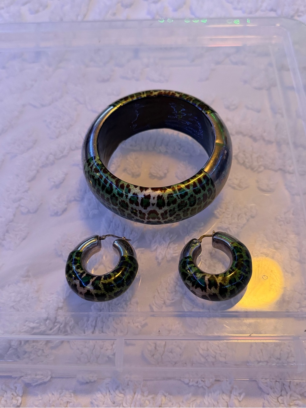 Rare Vintage Marjorie Baer Signed .925 Matching Jewelry Set, Bangle & Earrings